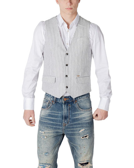 Gianni Lupo Black Linen Waistcoat