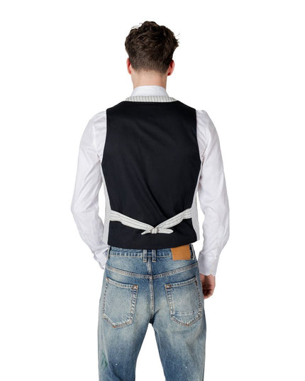 Gianni Lupo Black Linen Waistcoat