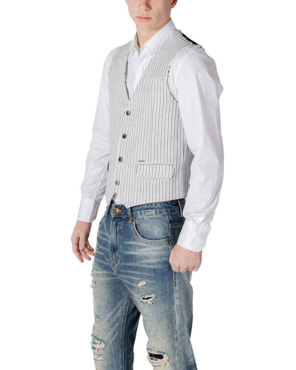 Gianni Lupo Black Linen Waistcoat