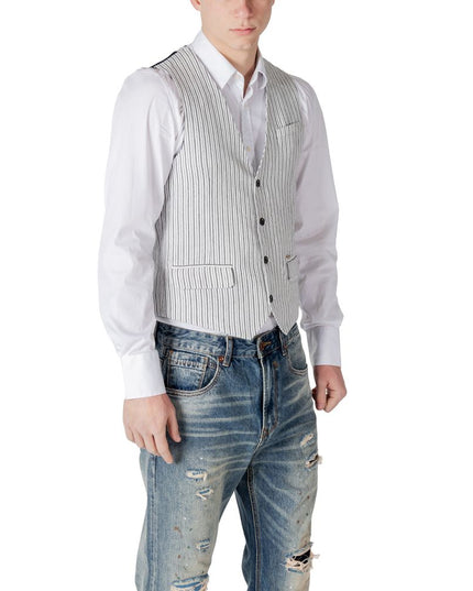 Gianni Lupo Black Linen Waistcoat