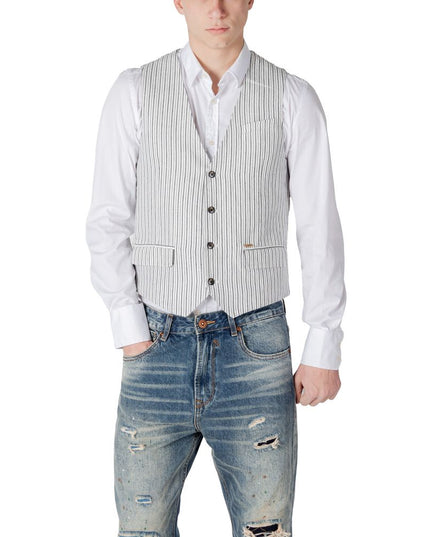 Gianni Lupo Black Linen Waistcoat