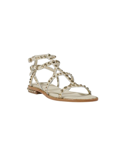 ASH Beige Leather Flat Sandals