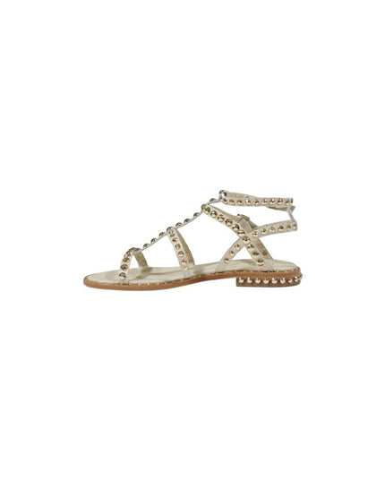 ASH Beige Leather Flat Sandals