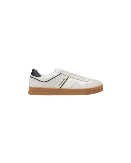 Tommy Hilfiger Jeans Cream Leather Low Top Sneakers