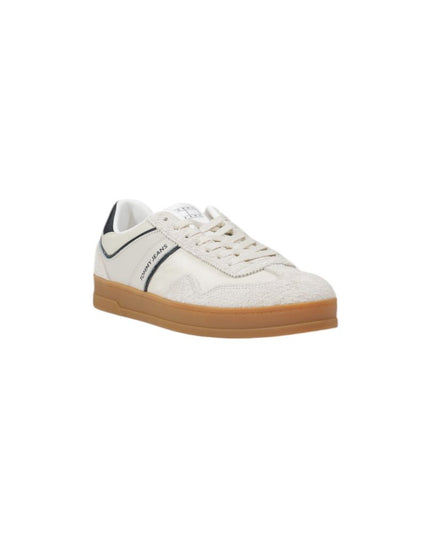 Tommy Hilfiger Jeans Cream Leather Low Top Sneakers