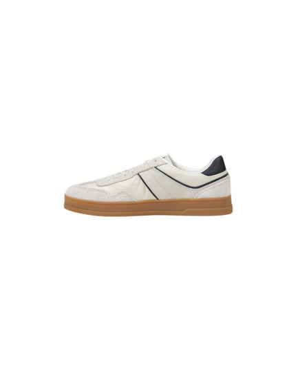Tommy Hilfiger Jeans Cream Leather Low Top Sneakers