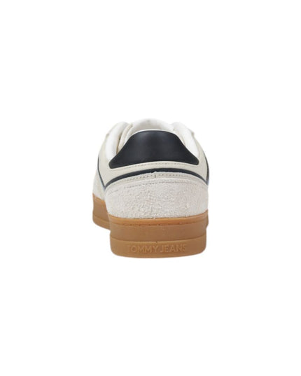 Tommy Hilfiger Jeans Cream Leather Low Top Sneakers