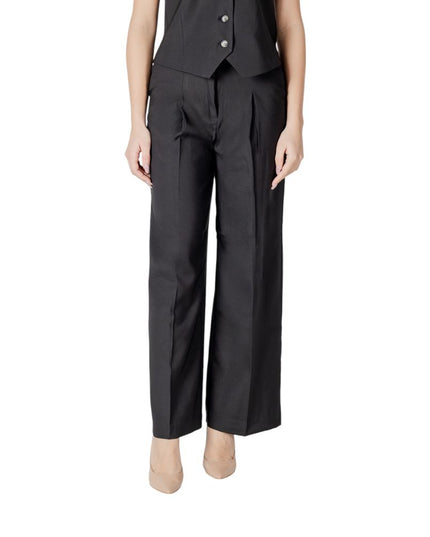 ICHI Black Polyester Pant