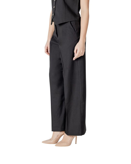 ICHI Black Polyester Pant