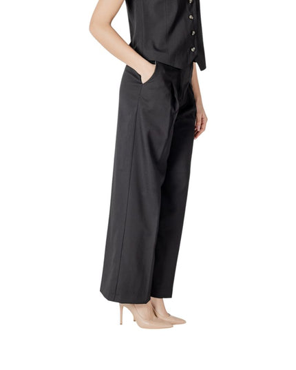 ICHI Black Polyester Pant