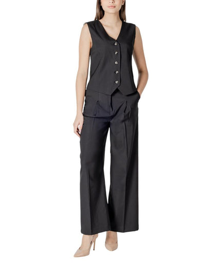 ICHI Black Polyester Pant