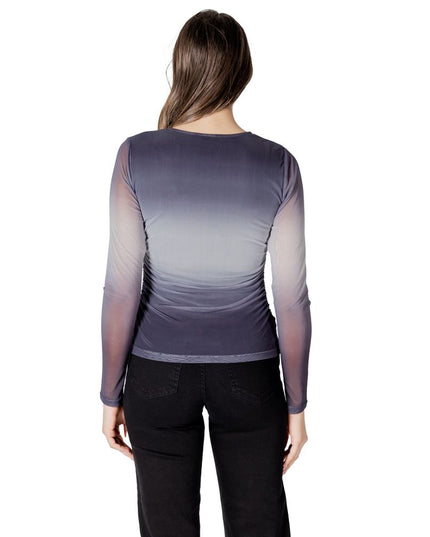 ICHI Gray Polyester Long Sleeve T-Shirt