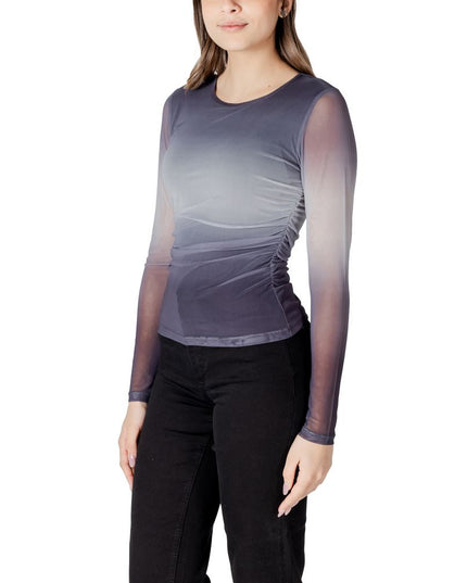 ICHI Gray Polyester Long Sleeve T-Shirt