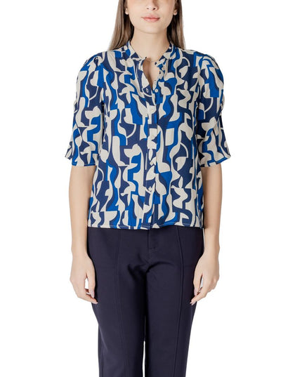 ICHI Blue Viscose Blouse