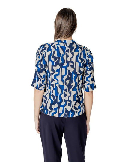 ICHI Blue Viscose Blouse