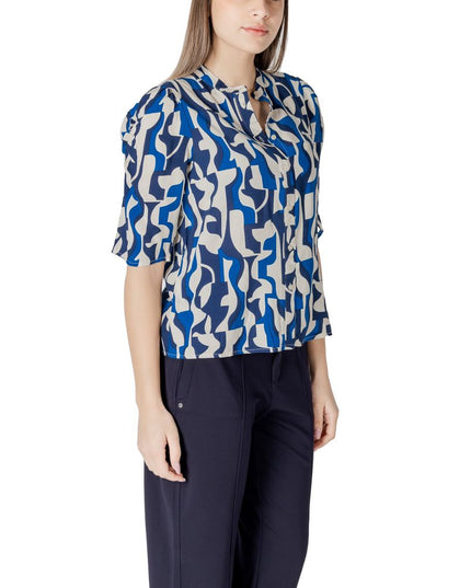 ICHI Blue Viscose Blouse