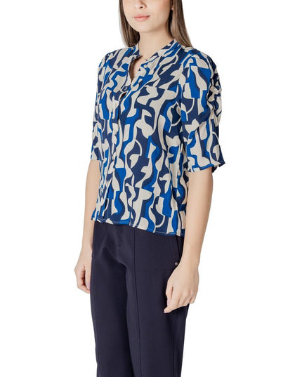 ICHI Blue Viscose Blouse