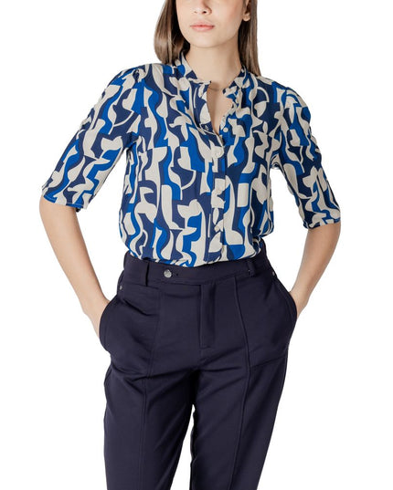 ICHI Blue Viscose Blouse