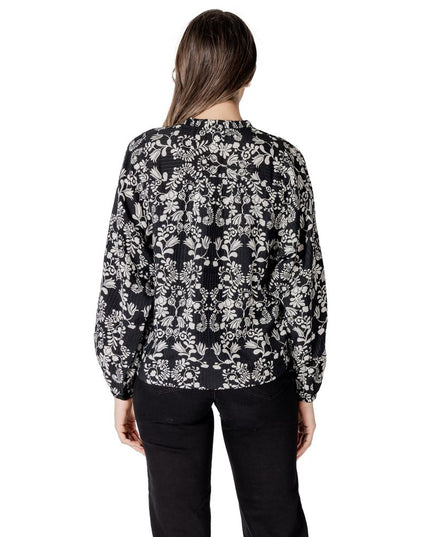 ICHI Black Viscose Blouse