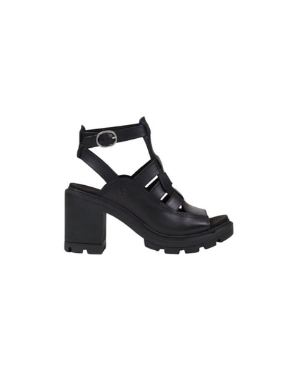 Timberland Black Leather Platform Sandals