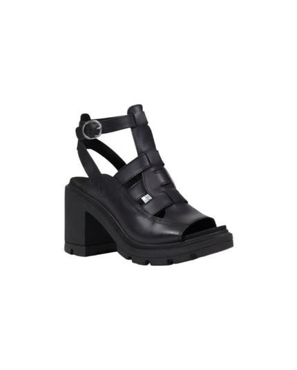 Timberland Black Leather Platform Sandals