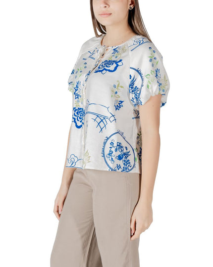 ICHI White Viscose Shortsleeve