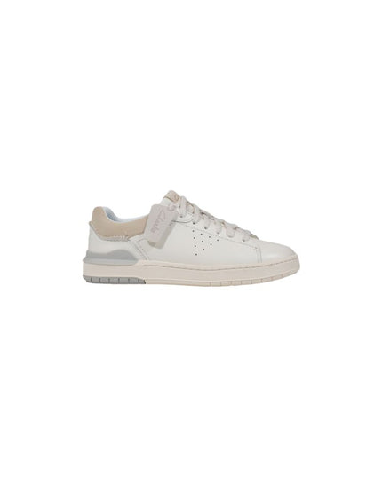 Clarks White Leather Low Top Sneakers
