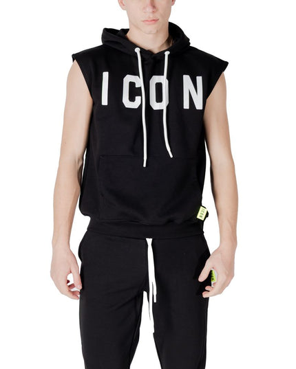 Icon Black Cotton Hoodie