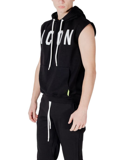 Icon Black Cotton Hoodie