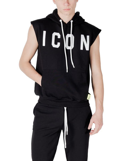 Icon Black Cotton Hoodie