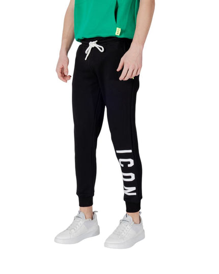 Icon Black Cotton Joggers (Workout Pants)