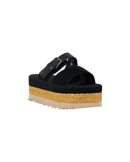 UGG Black Suede Leather Platform Sandals
