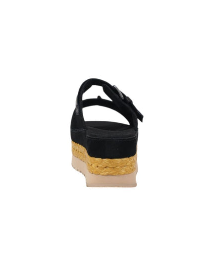 UGG Black Suede Leather Platform Sandals