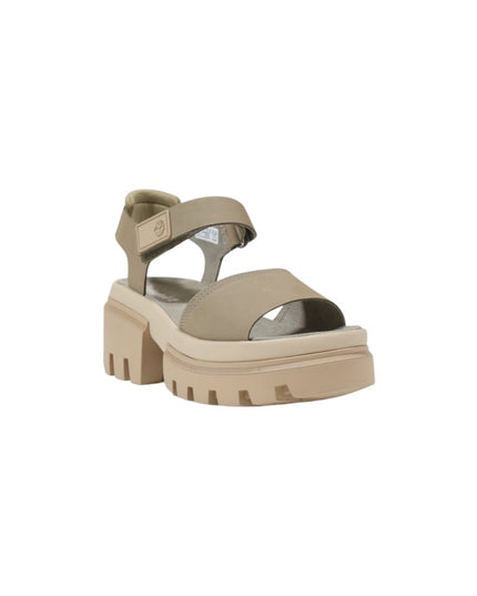 Timberland Beige Leather Platform Sandals