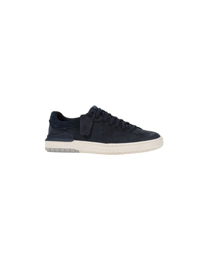 Clarks Blue Nubuc Leather Low Top Sneakers