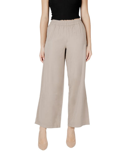 Only Beige Viscose Casual Pants