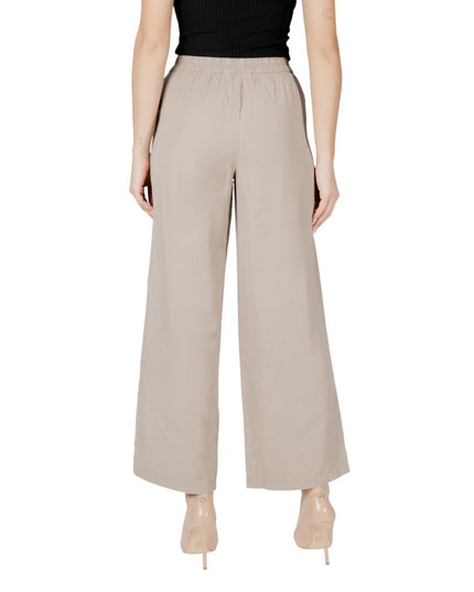 Only Beige Viscose Casual Pants