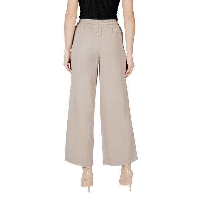 Only Beige Viscose Casual Pants