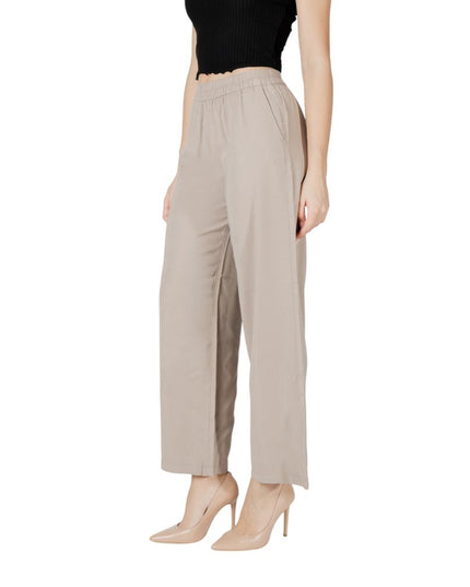 Only Beige Viscose Casual Pants