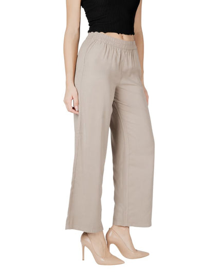 Only Beige Viscose Casual Pants