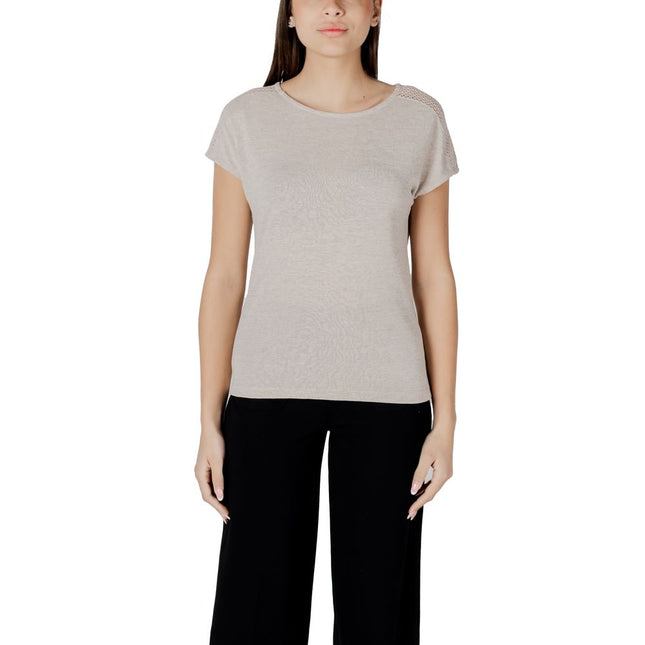 Street One Beige Polyester T-Shirt