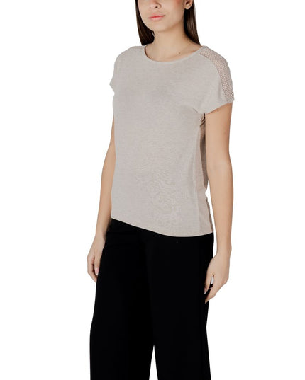 Street One Beige Polyester T-Shirt