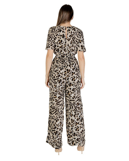 ICHI Beige Viscose Jumpsuit