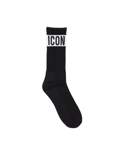 Icon Black Cotton Socks