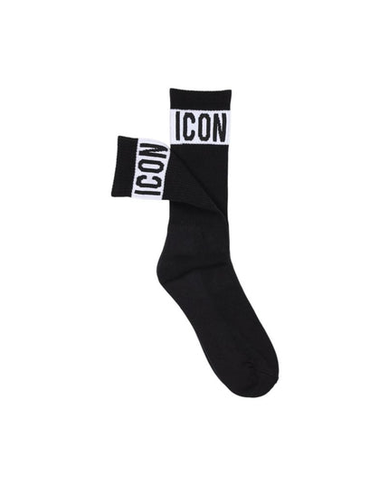 Icon Black Cotton Socks