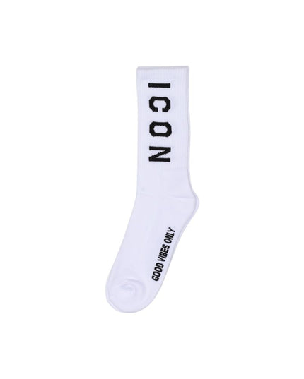 Icon White Cotton Socks