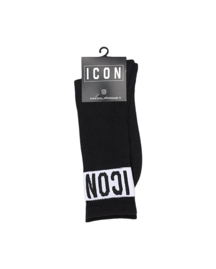 Icon Black Cotton Socks