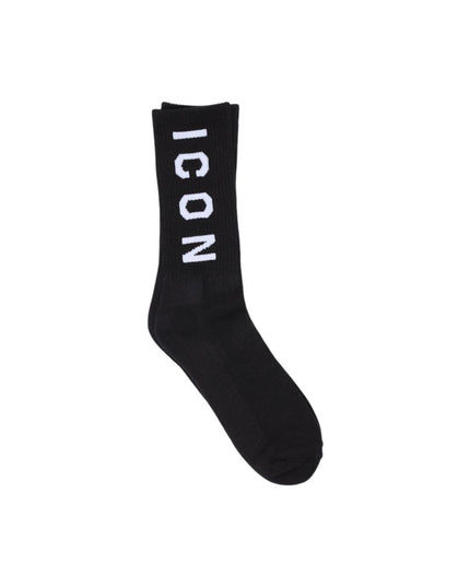 Icon Black Cotton Socks