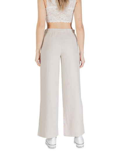 Only Beige Viscose Casual Pants