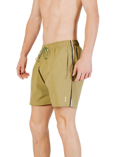 Hugo Boss Green Polyester Swim Shorts